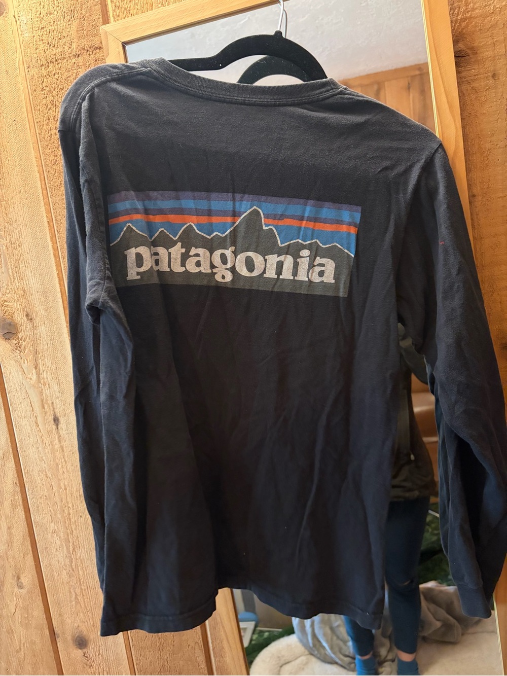 Patagonia Black Long Sleeve Tee with Logo